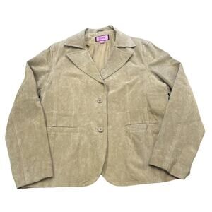 Excelled Collection Suede Leather Jacket Womens 2X Tan Y2K Western Classic Boho